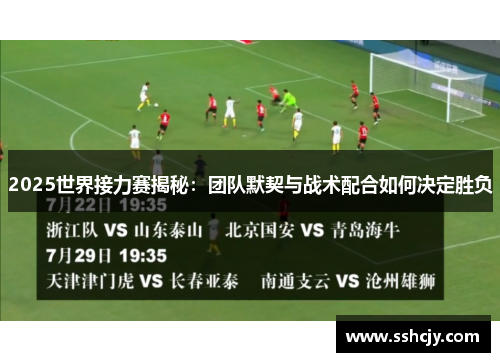2025世界接力赛揭秘：团队默契与战术配合如何决定胜负